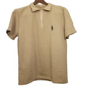 Men's Khaki Casual Short Sleeve Shirt and Shorts Set w/Pockets Sz M